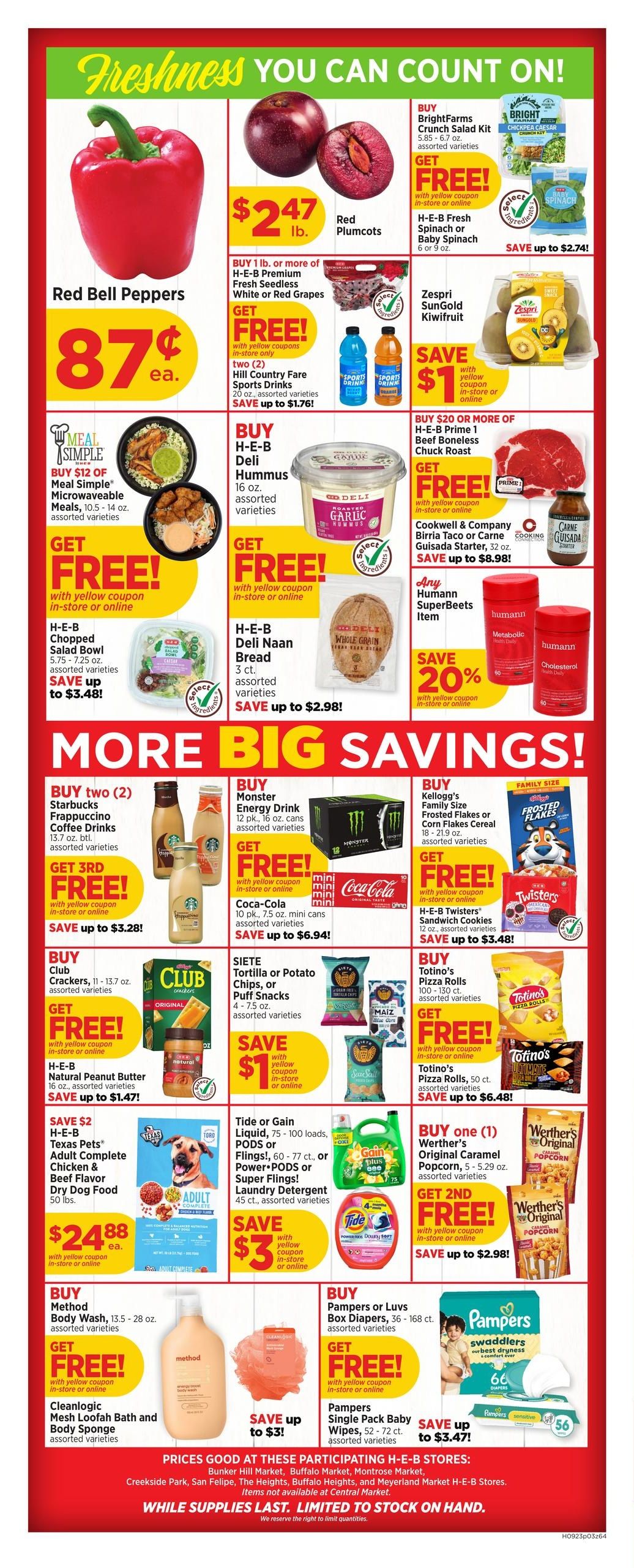H-E-B (Houston Area, TX) Weekly Ad September 23 - 29, 2026