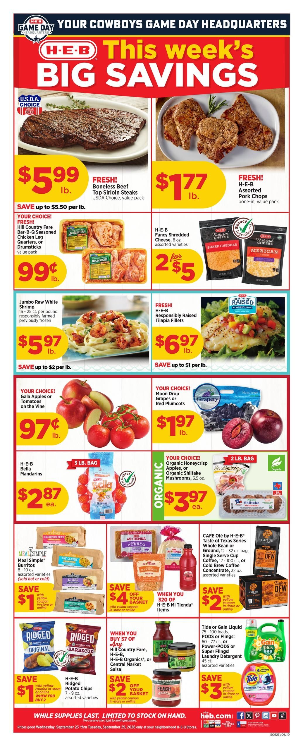 H-E-B (Killeen-Waco Area, TX) Weekly Ad September 23 - 29, 2026