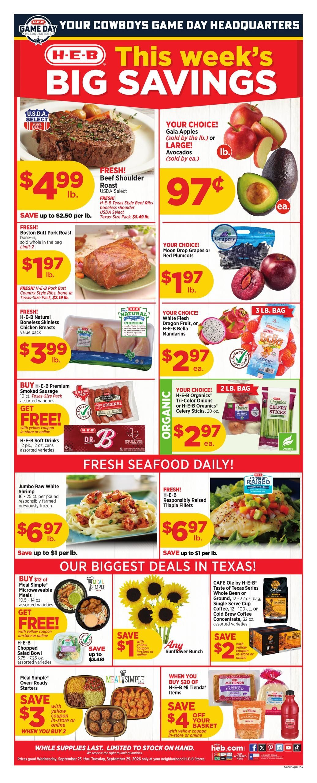H-E-B (New Braunfels Area, TX) Weekly Ad September 23 - 29, 2026