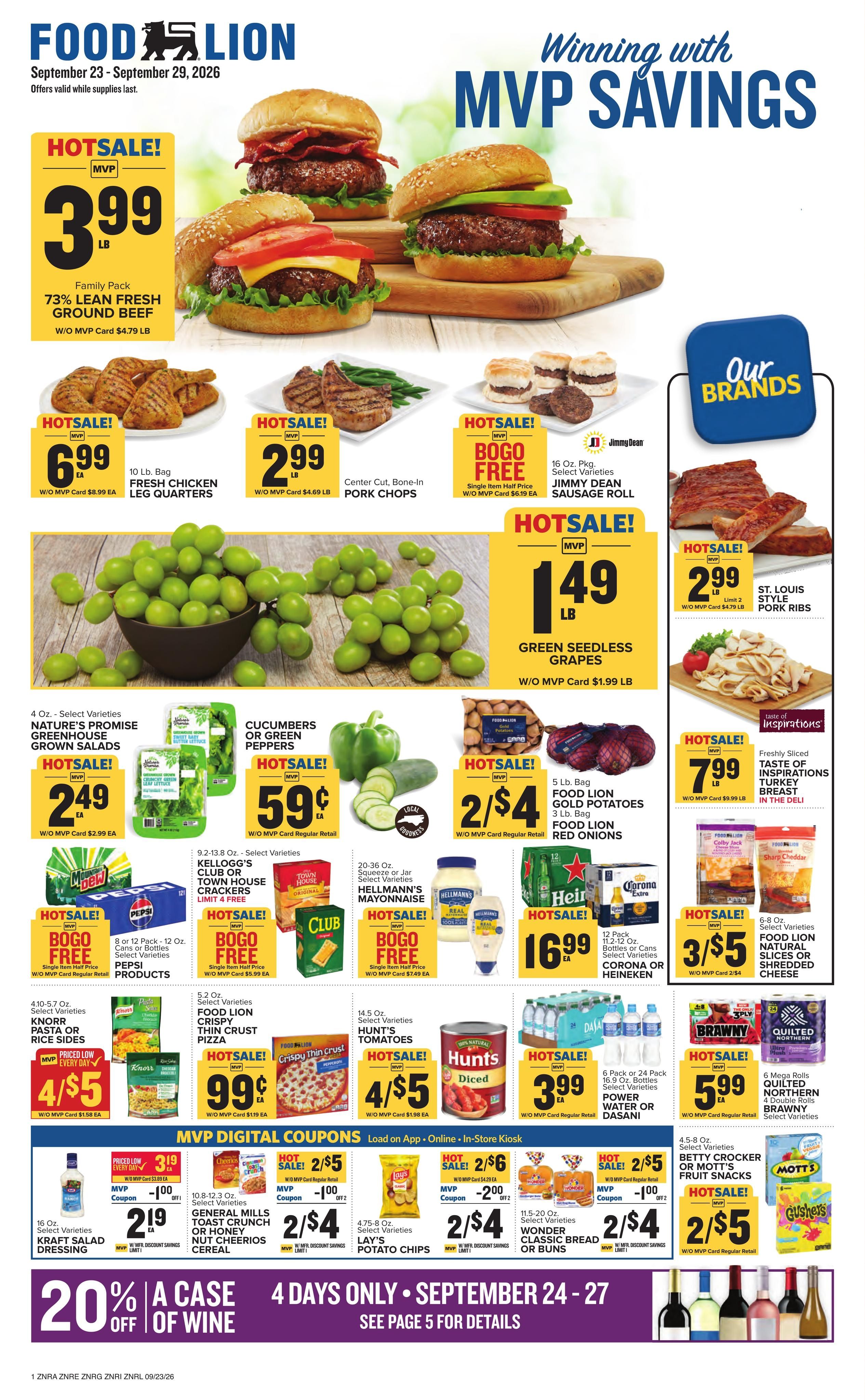 Food Lion (Rocky Mount Area, NC) Weekly Ad September 23 - 29, 2026