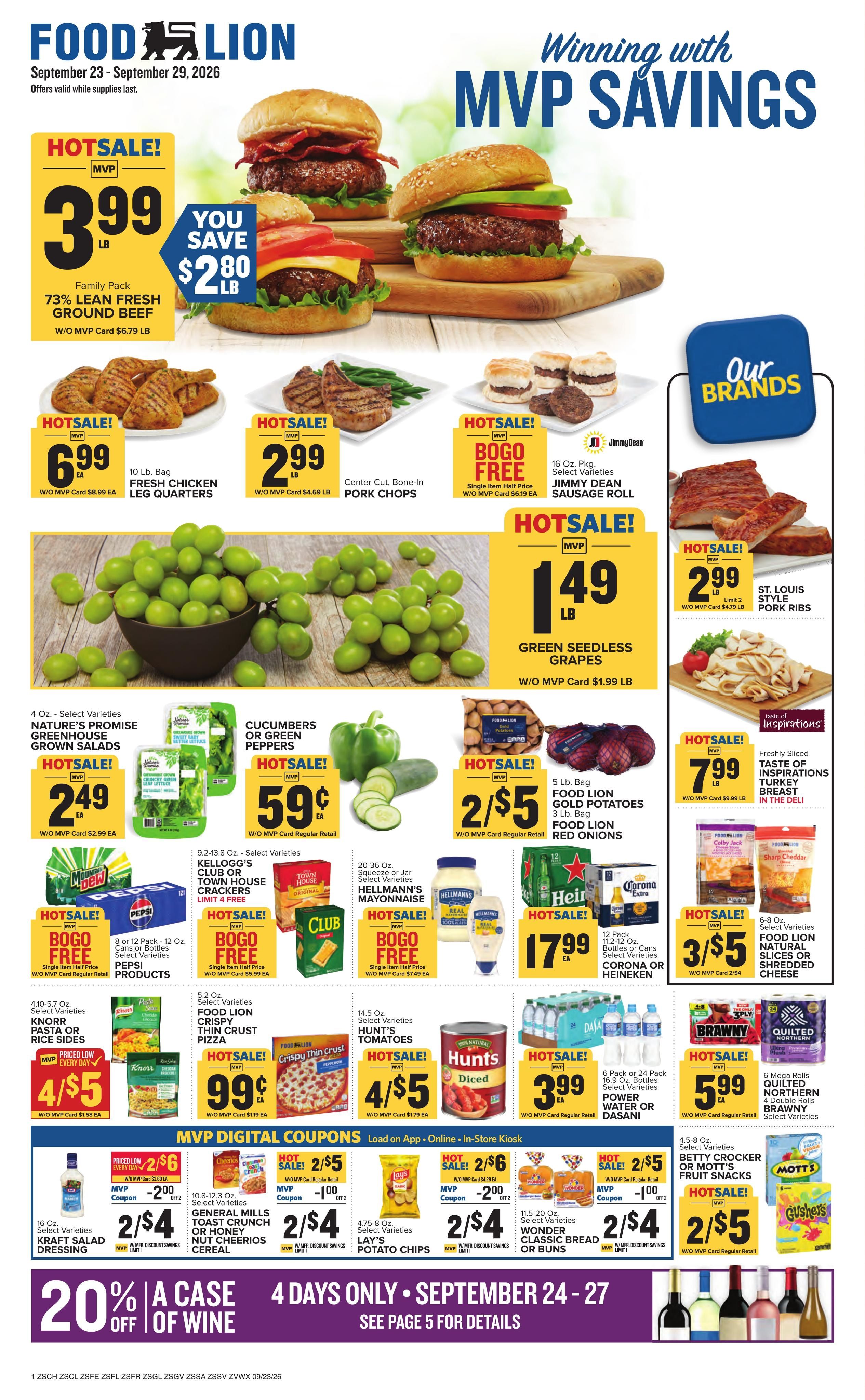 Food Lion (Simpsonville Area, SC) Weekly Ad September 23 - 29, 2026