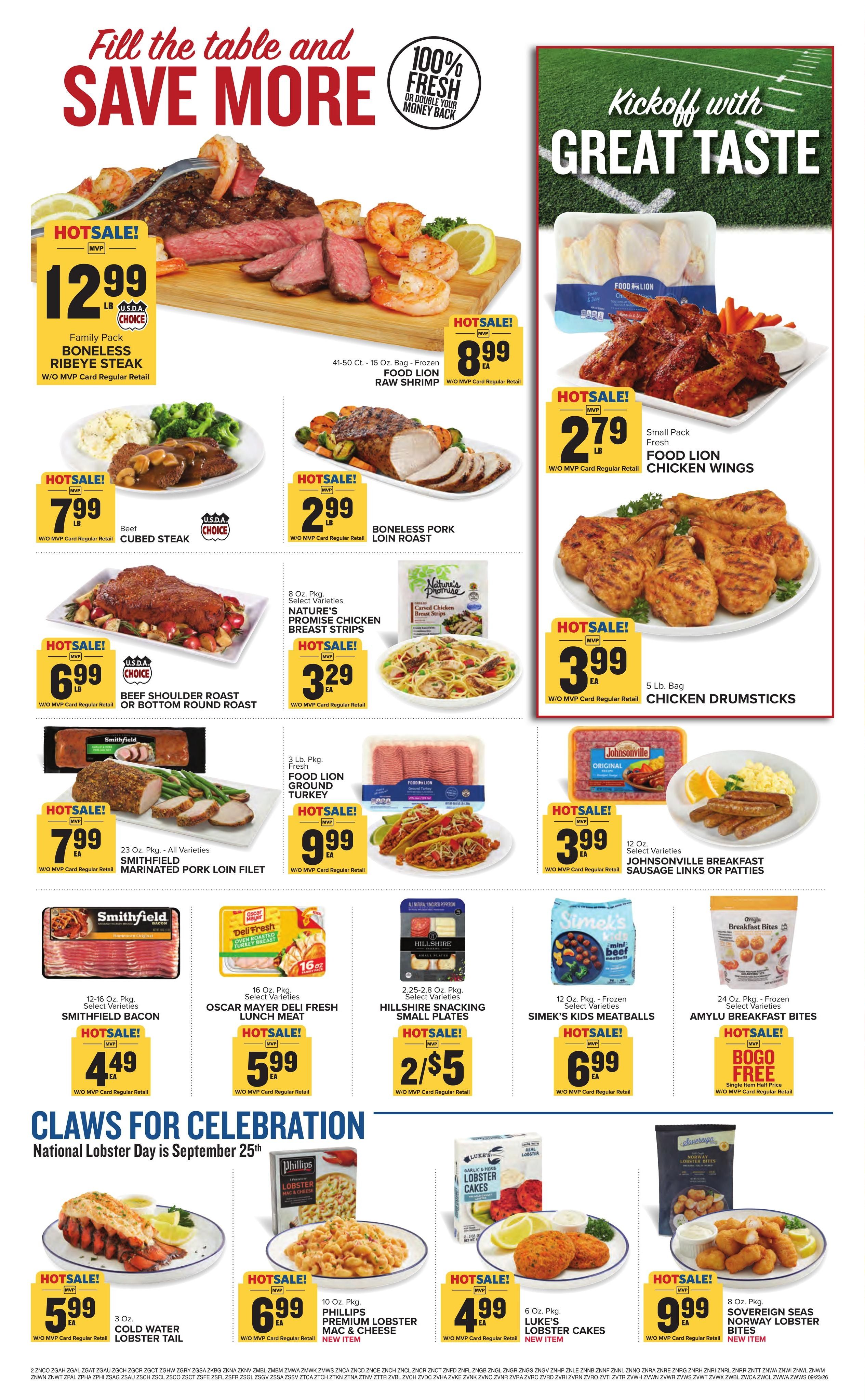 Food Lion (Simpsonville Area, SC) Weekly Ad September 23 - 29, 2026