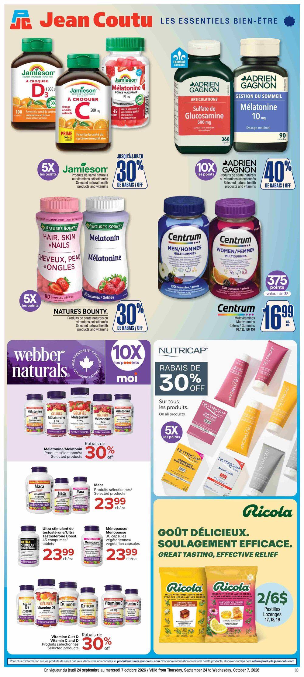 Jean Coutu Health and Wellness Flyer September 24 to October 7
