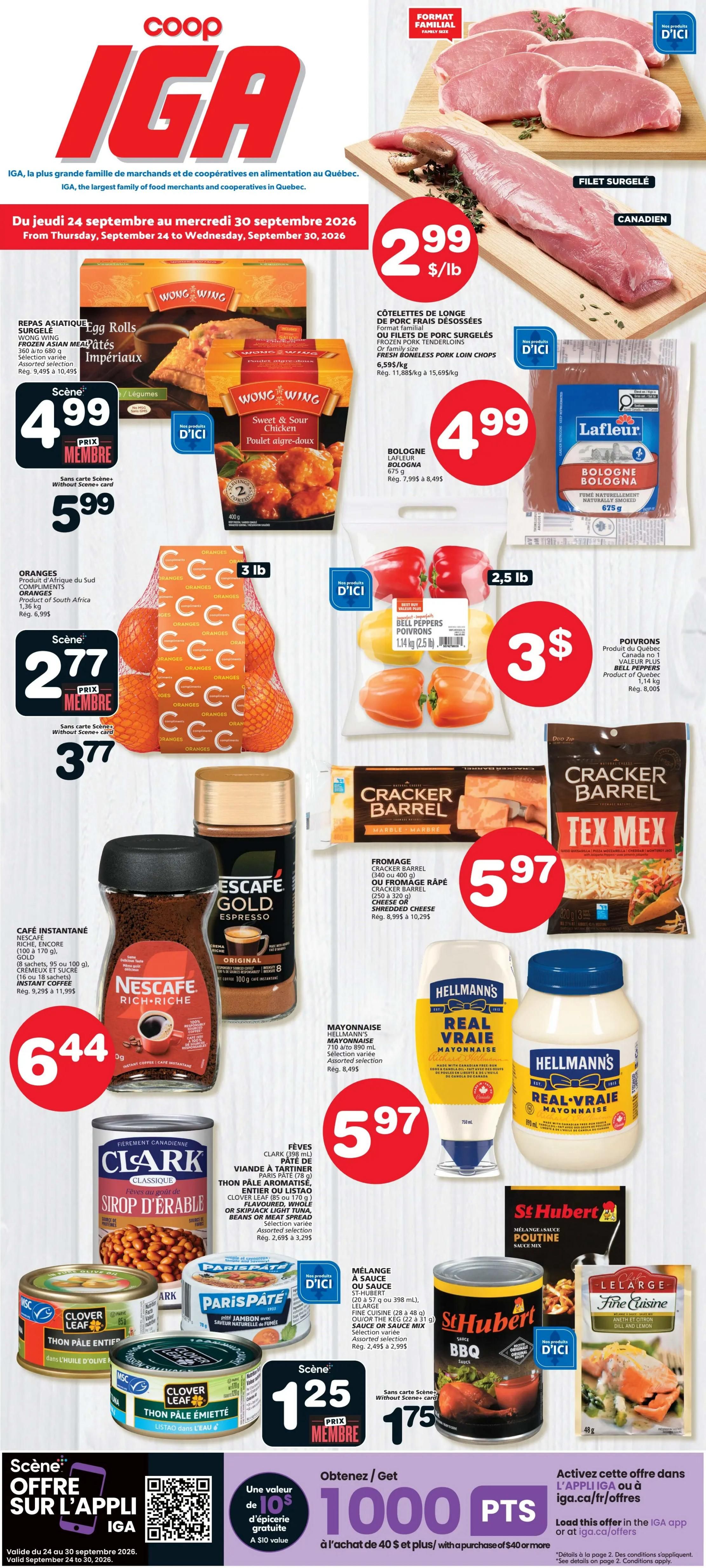 Coop IGA (QC) Flyer September 24 to 30
