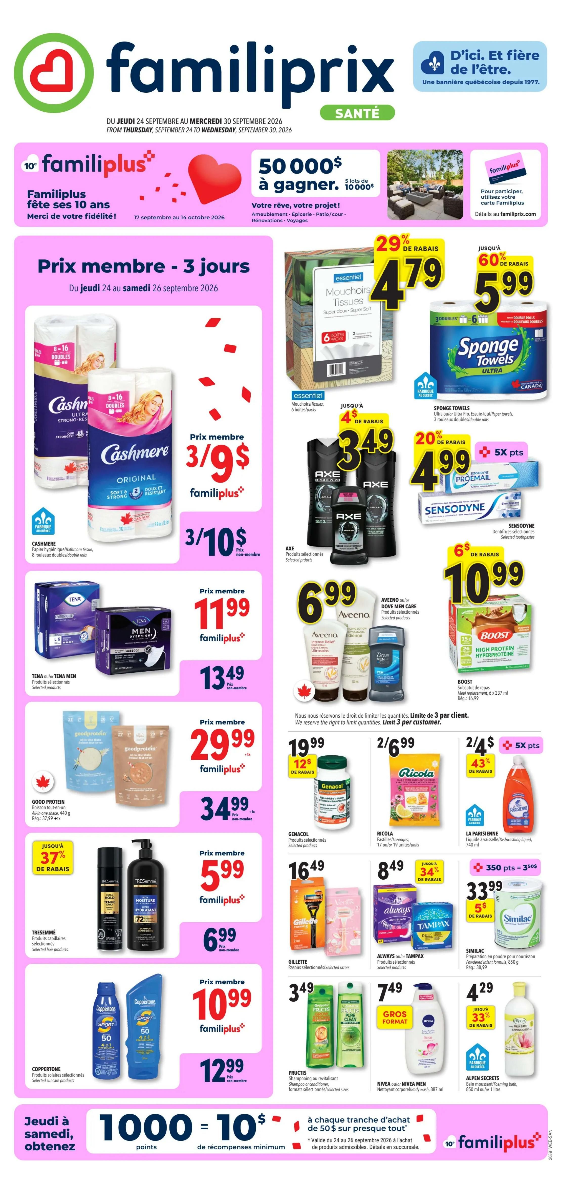 Familiprix Sante Flyer September 24 to 30