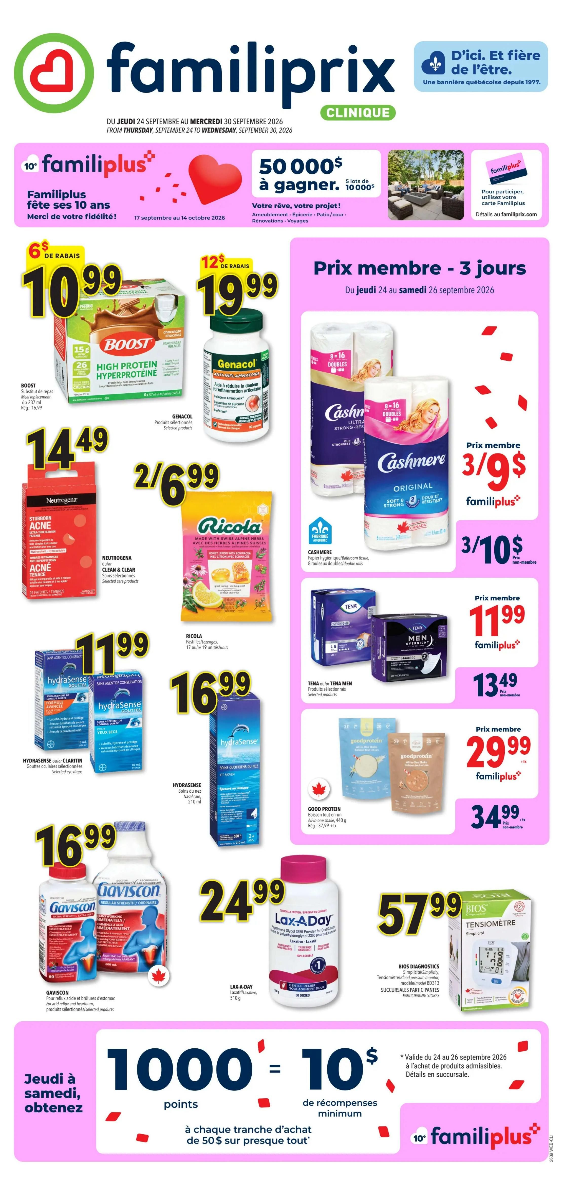 Familiprix Clinique Flyer September 24 to 30