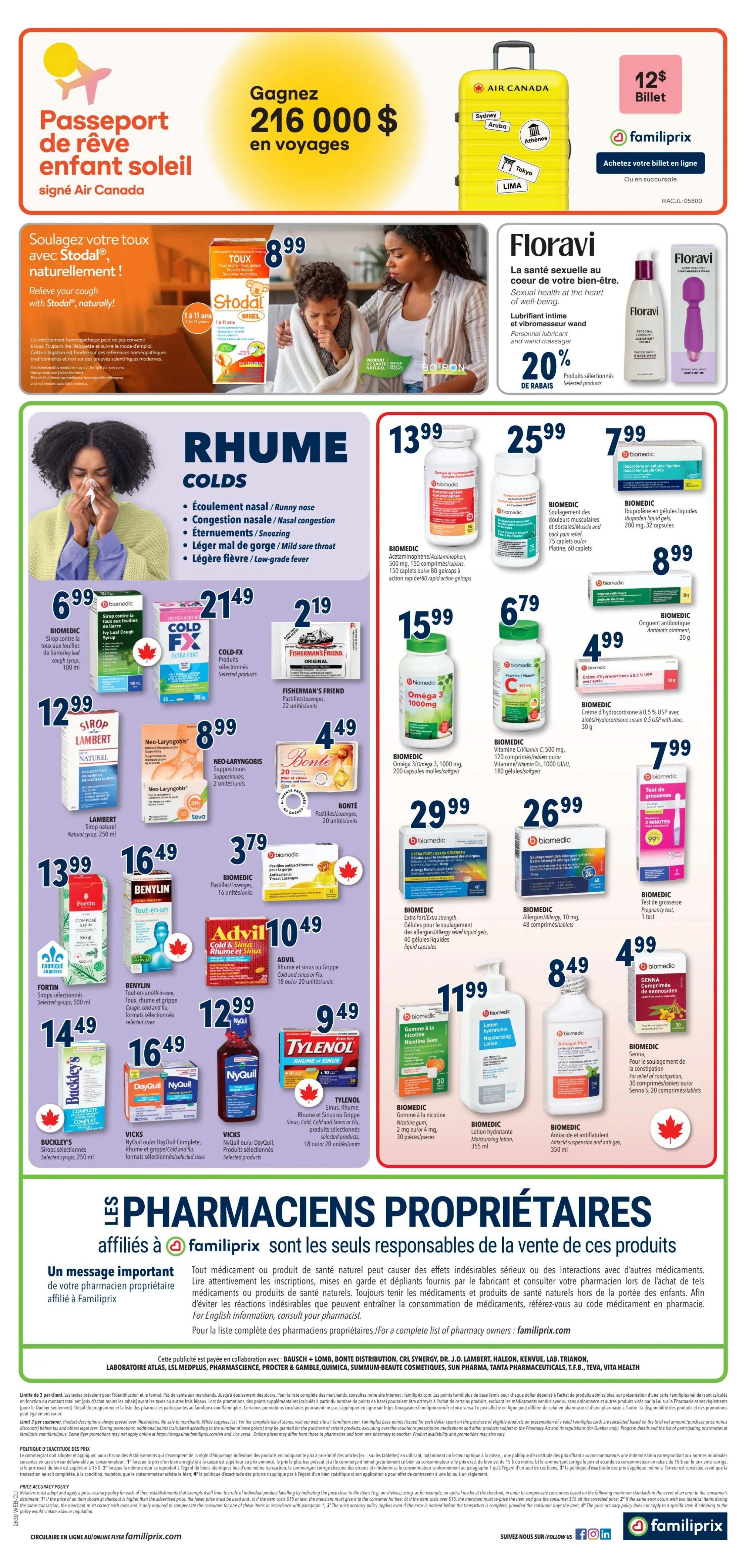 Familiprix Clinique Flyer September 24 to 30