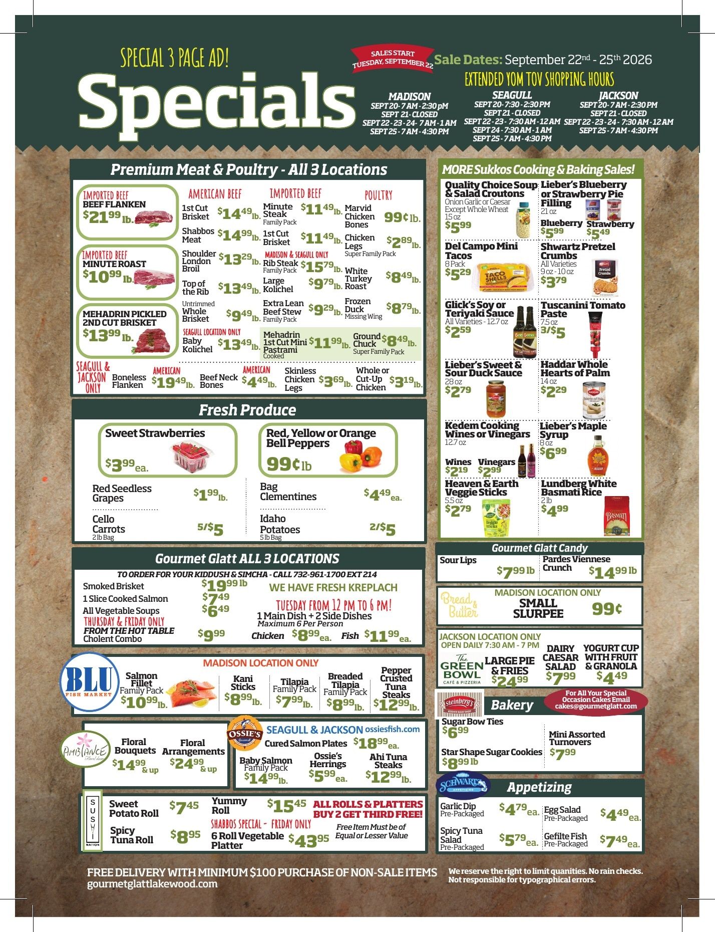 Gourmet Glatt (New Jersey) Weekly Ad September 22 - 25, 2026