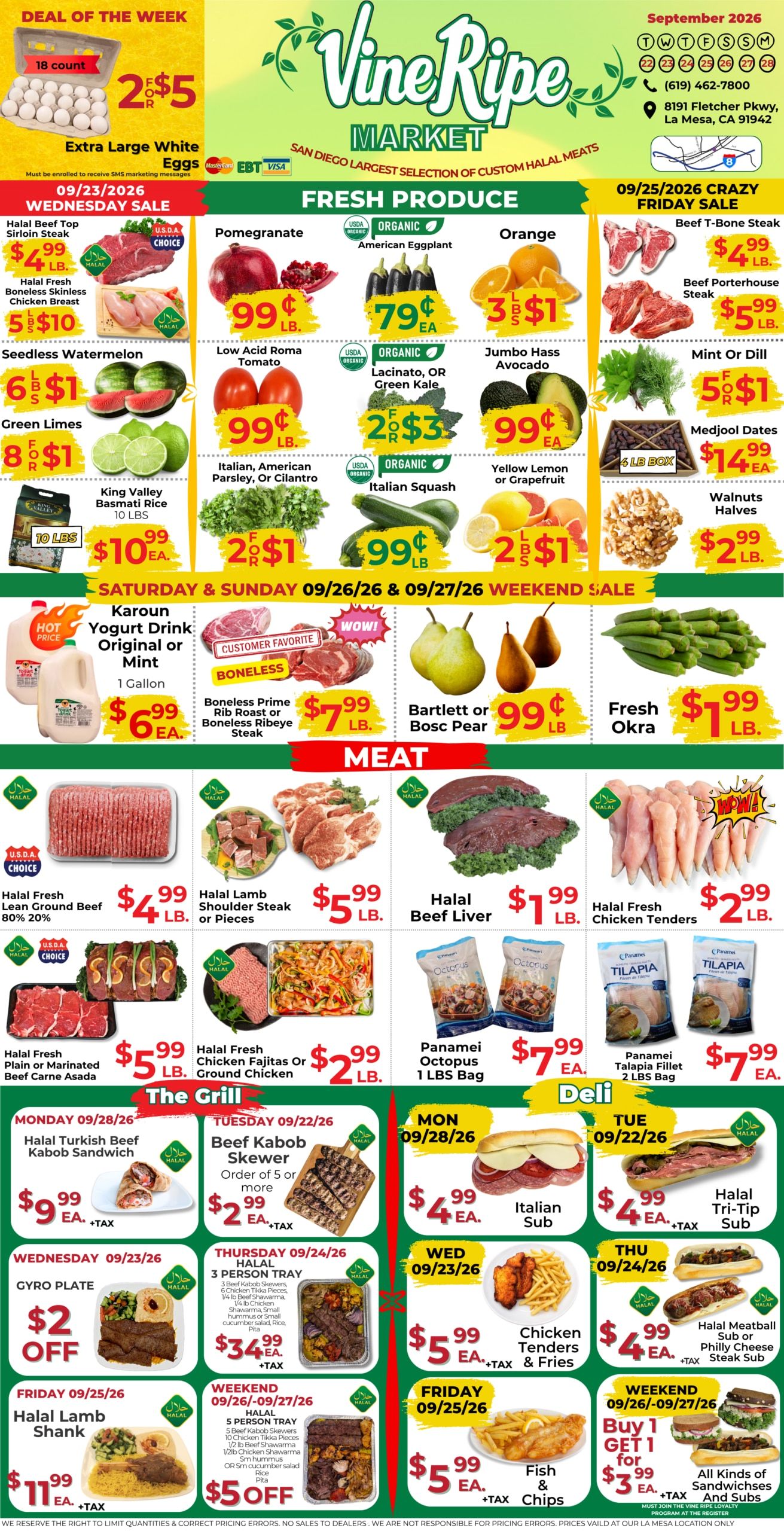 Vine Ripe (8191 Fletcher Parkway, La Mesa, CA) Weekly Ad September 22 - 28, 2026