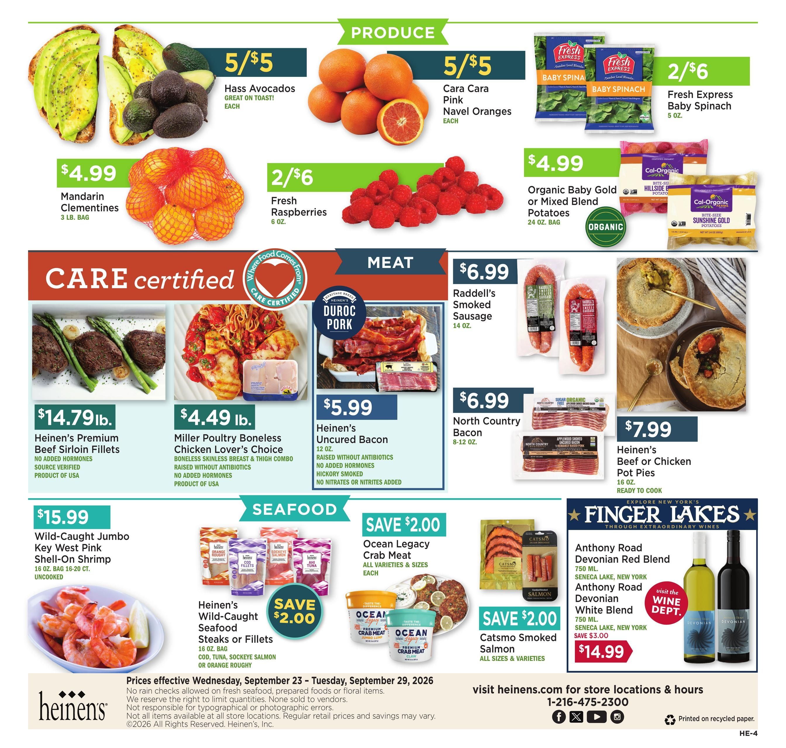 Heinen's Grocery Store (Akron Area, OH) Weekly Ad September 23 - 29, 2026