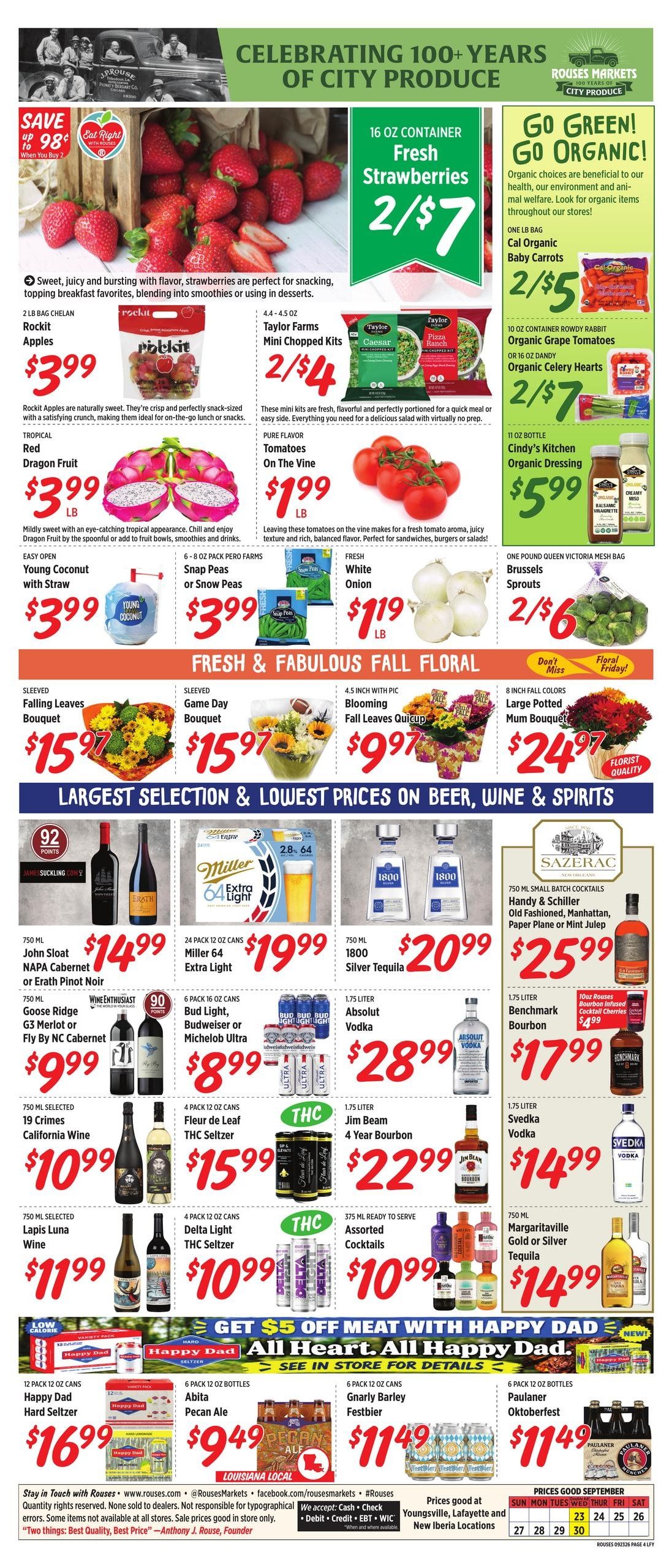 Rouses Supermarkets (Lafayette Area, LA) Weekly Ad September 23 - 30, 2026