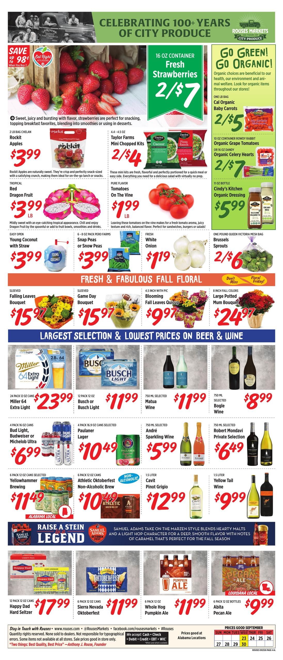 Rouses Supermarkets (Mobile Area, AL) Weekly Ad September 23 - 30, 2026