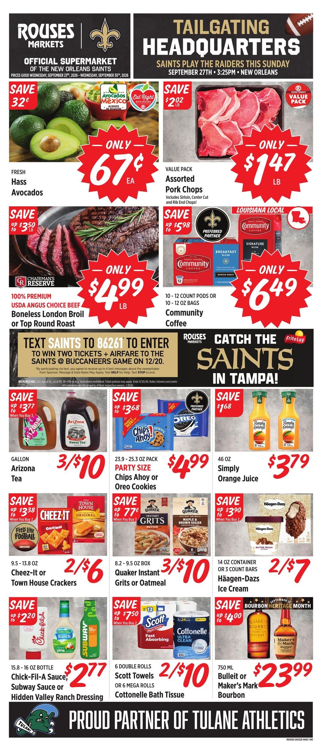 Rouses Supermarkets (New Orleans Area, LA) Weekly Ad September 23 - 30, 2026