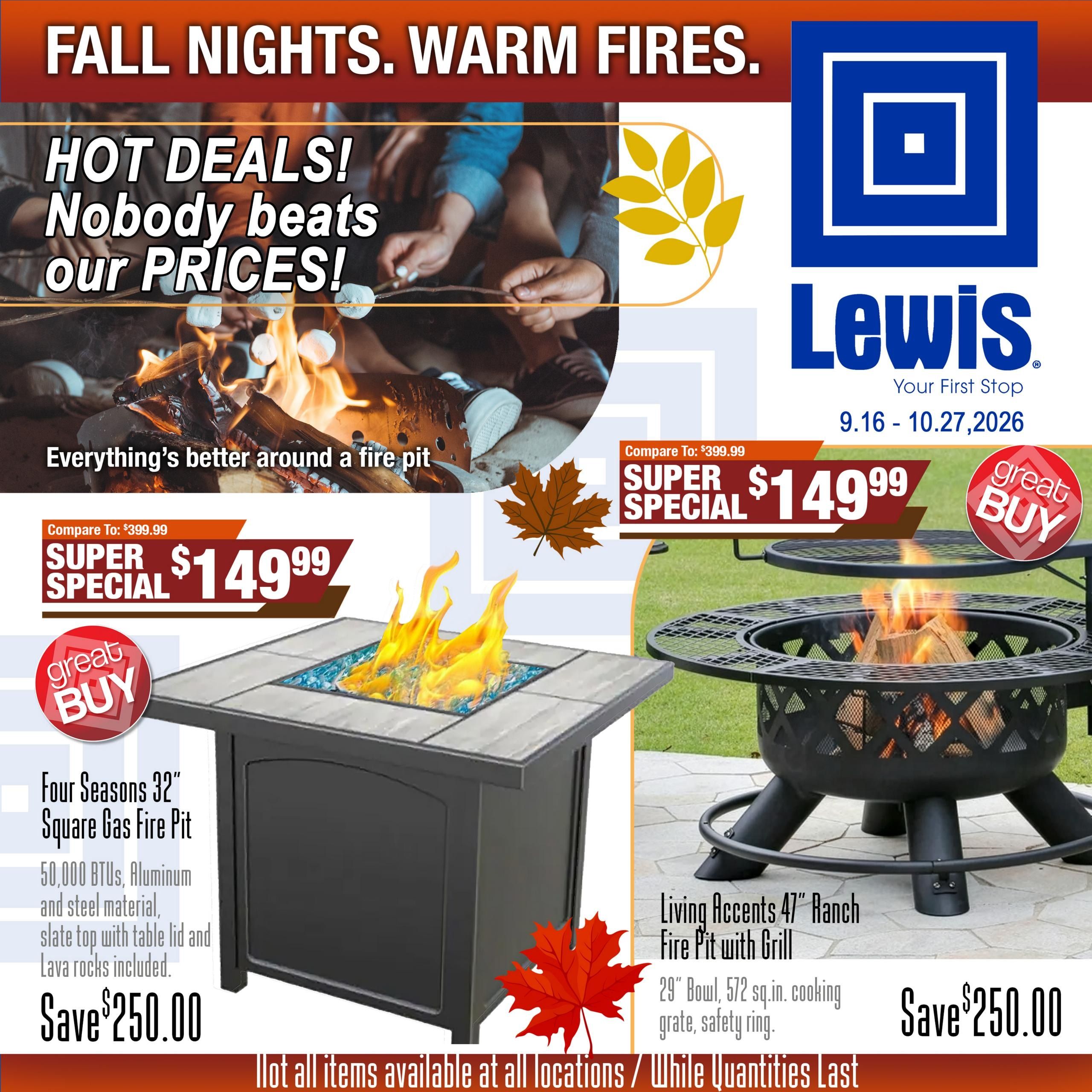 Lewis Drug FIREPIT SALE Weekly Ad September 22 - October 27, 2026