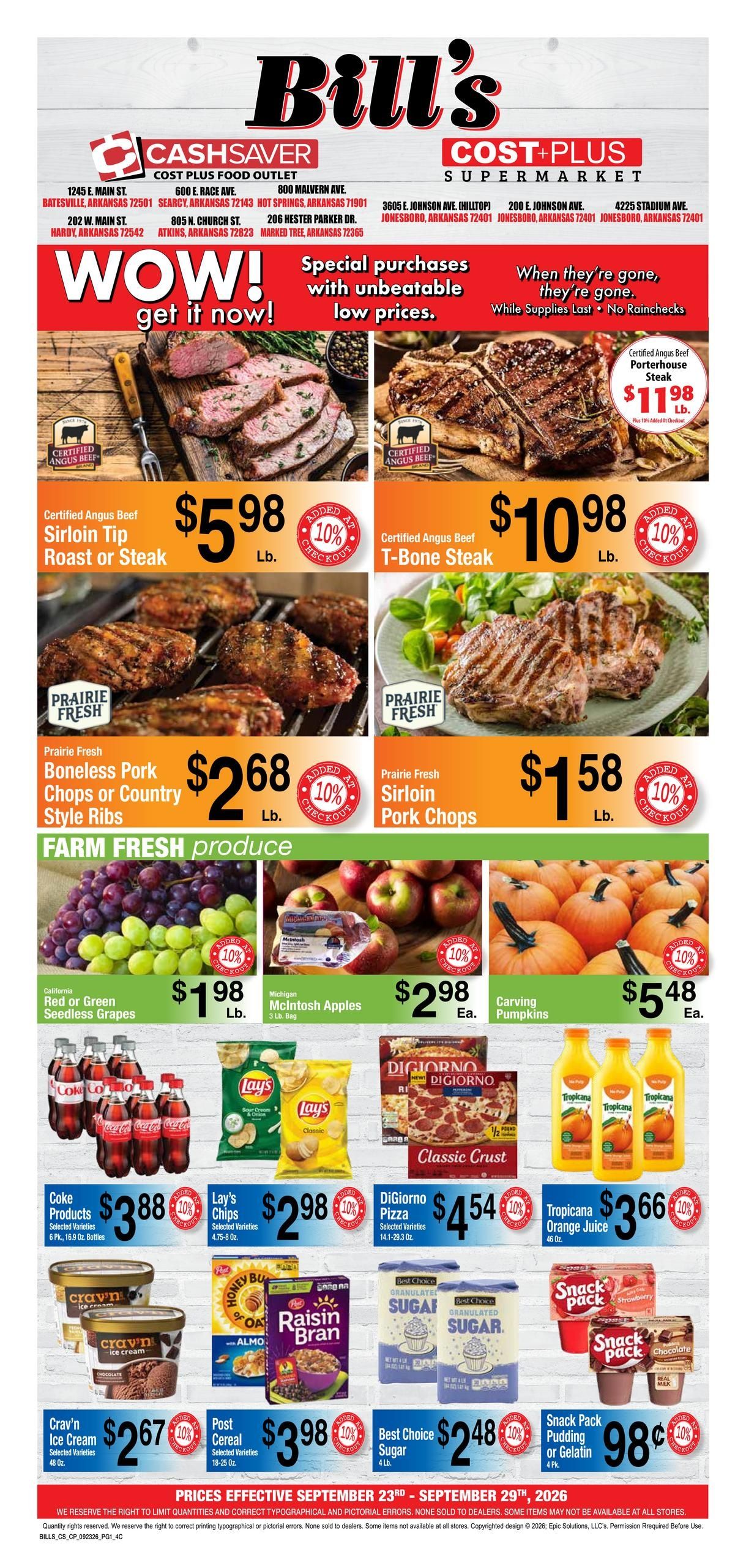 Cashsaver (Russellville Area, AR) Weekly Ad September 23 - 29, 2026