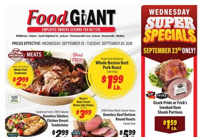 Food Giant (Jackson Area, TN) Weekly Ad September 23 - 29, 2026