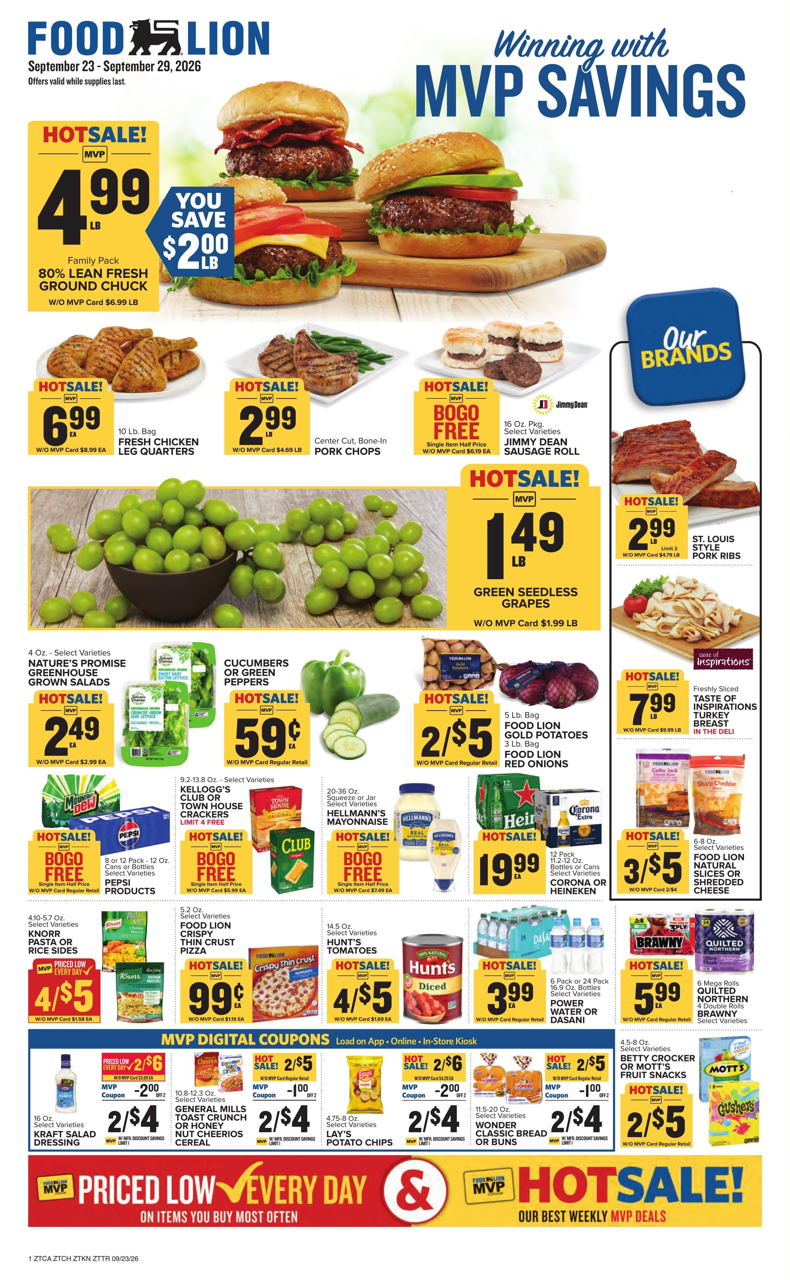 Food Lion (Chattanooga Area, TN) Weekly Ad September 23 - 29, 2026