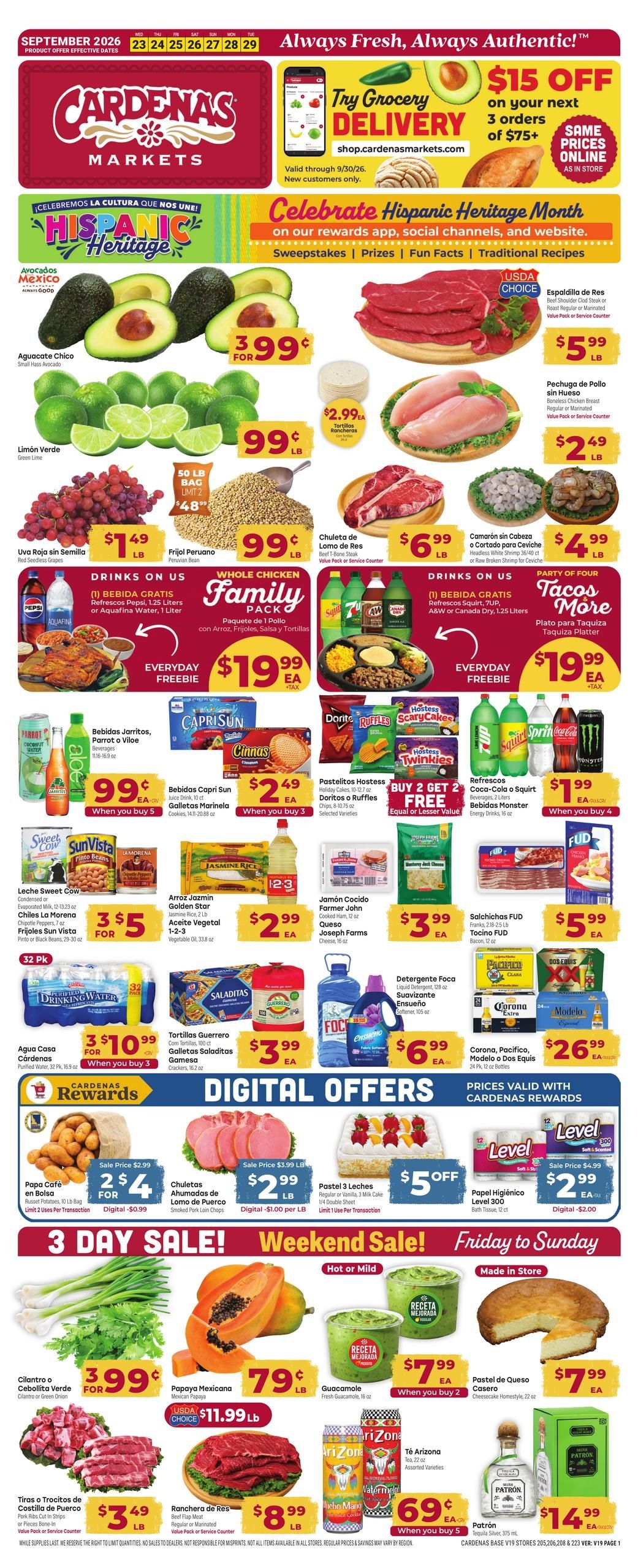 Cardenas Markets (Modesto Area, CA) Weekly Ad September 23 - 29, 2026