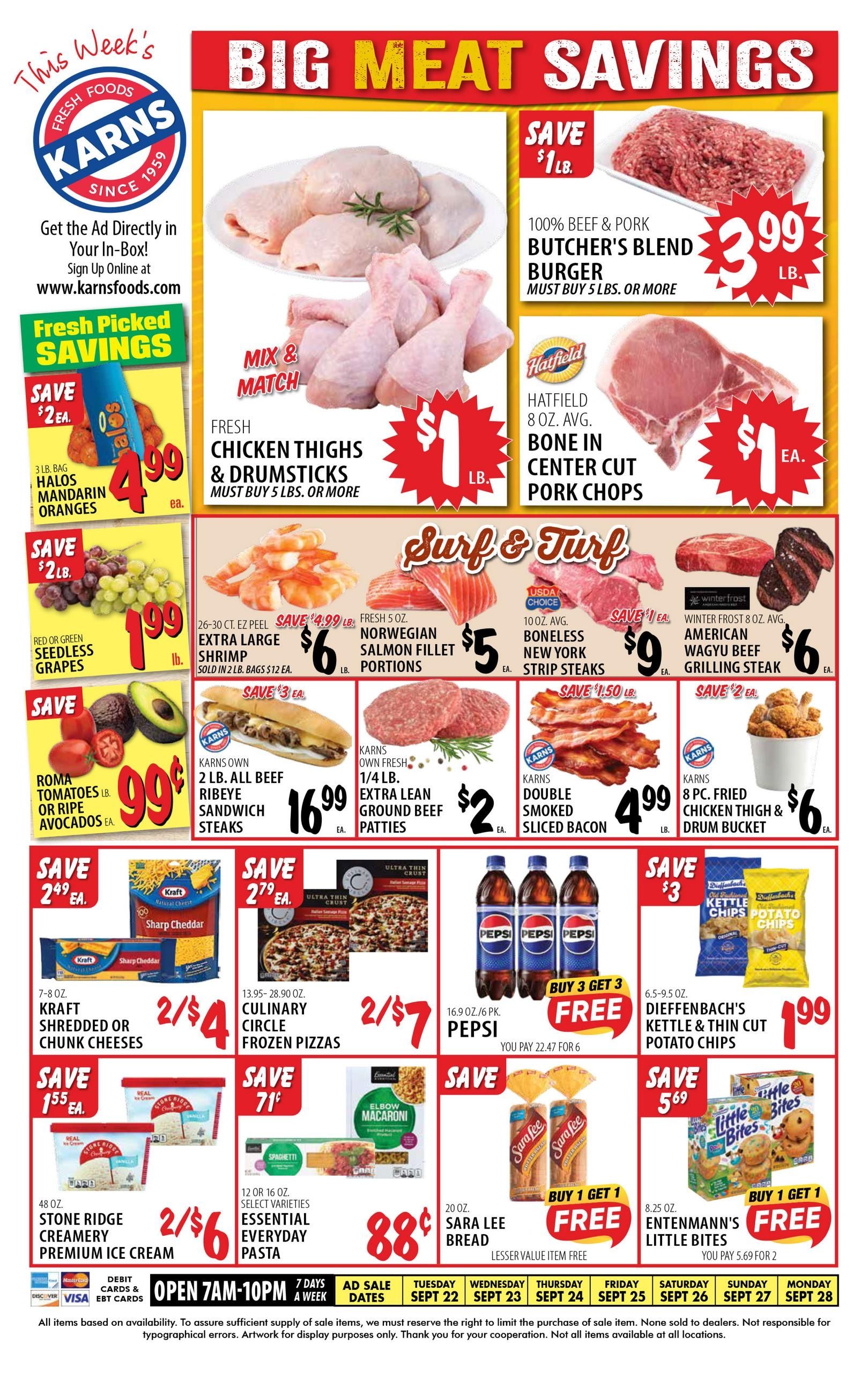 Karns Quality Foods Weekly Ad September 22 - 28, 2026