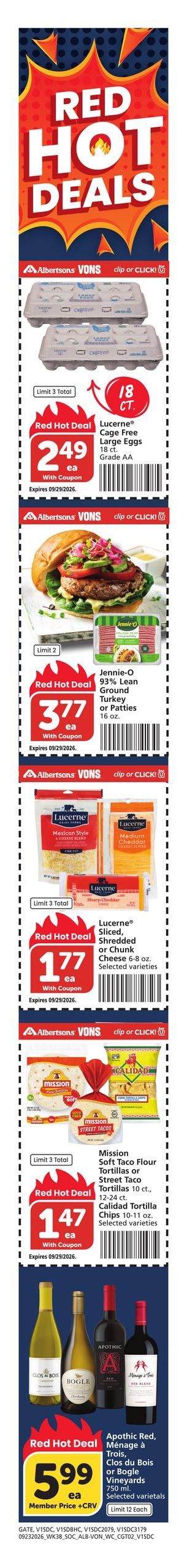 Vons (San Diego Area, CA) Weekly Ad September 23 - 29, 2026