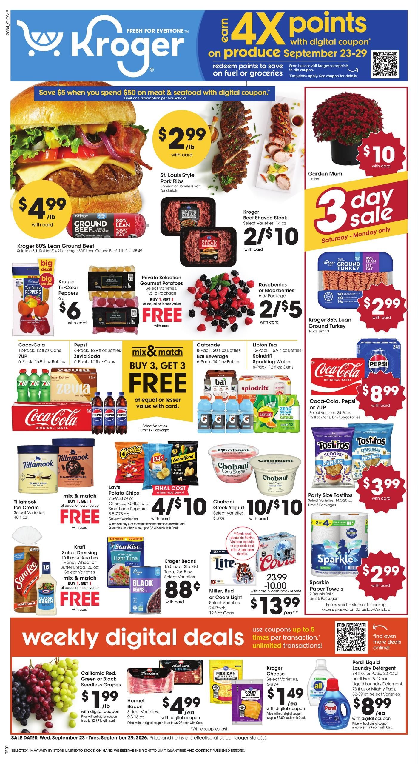 Kroger (Cedar Grove Area, IN) Weekly Ad September 23 - 29, 2026