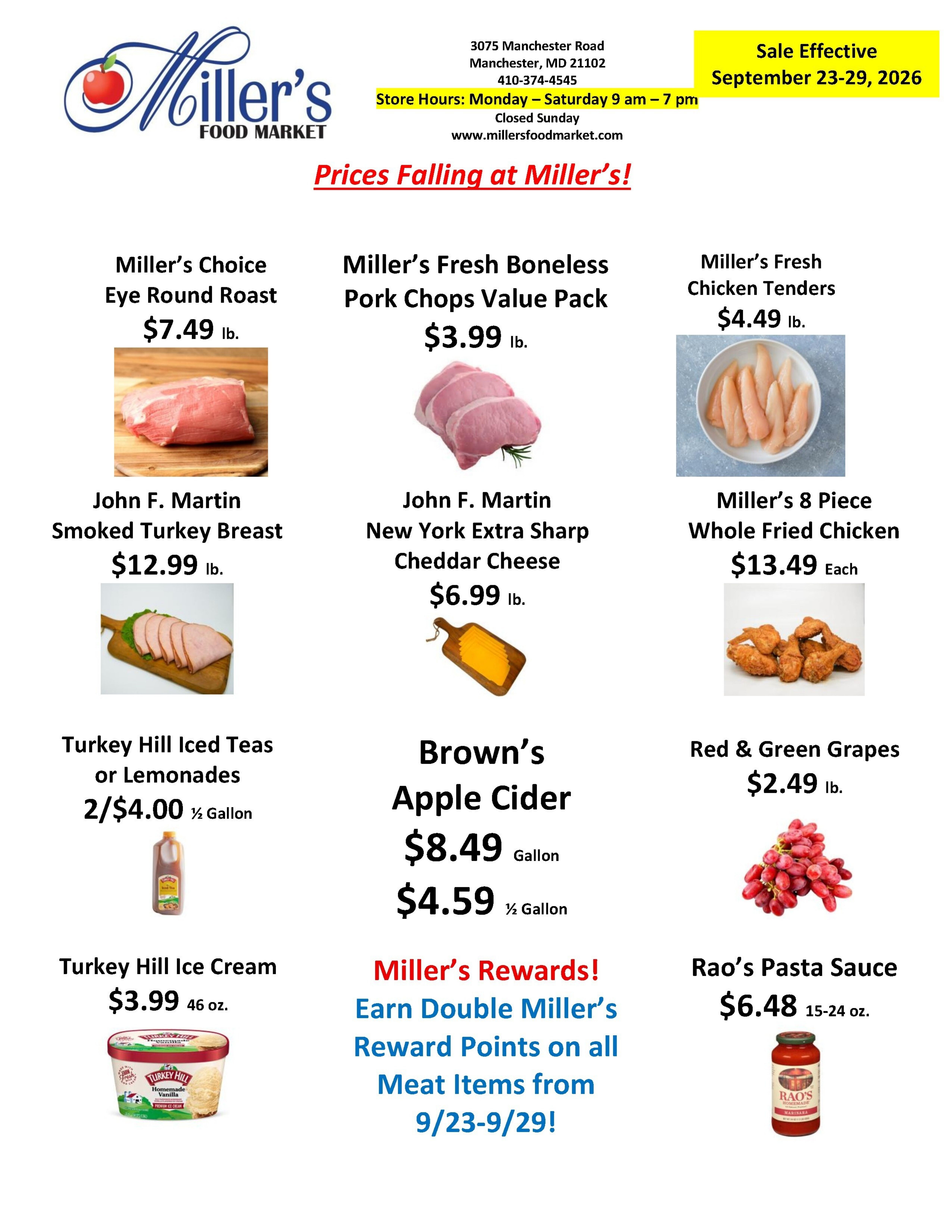 Miller's Food Market Weekly Ad September 23 - 29, 2026