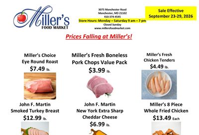 Miller's Food Market Weekly Ad September 23 - 29, 2026
