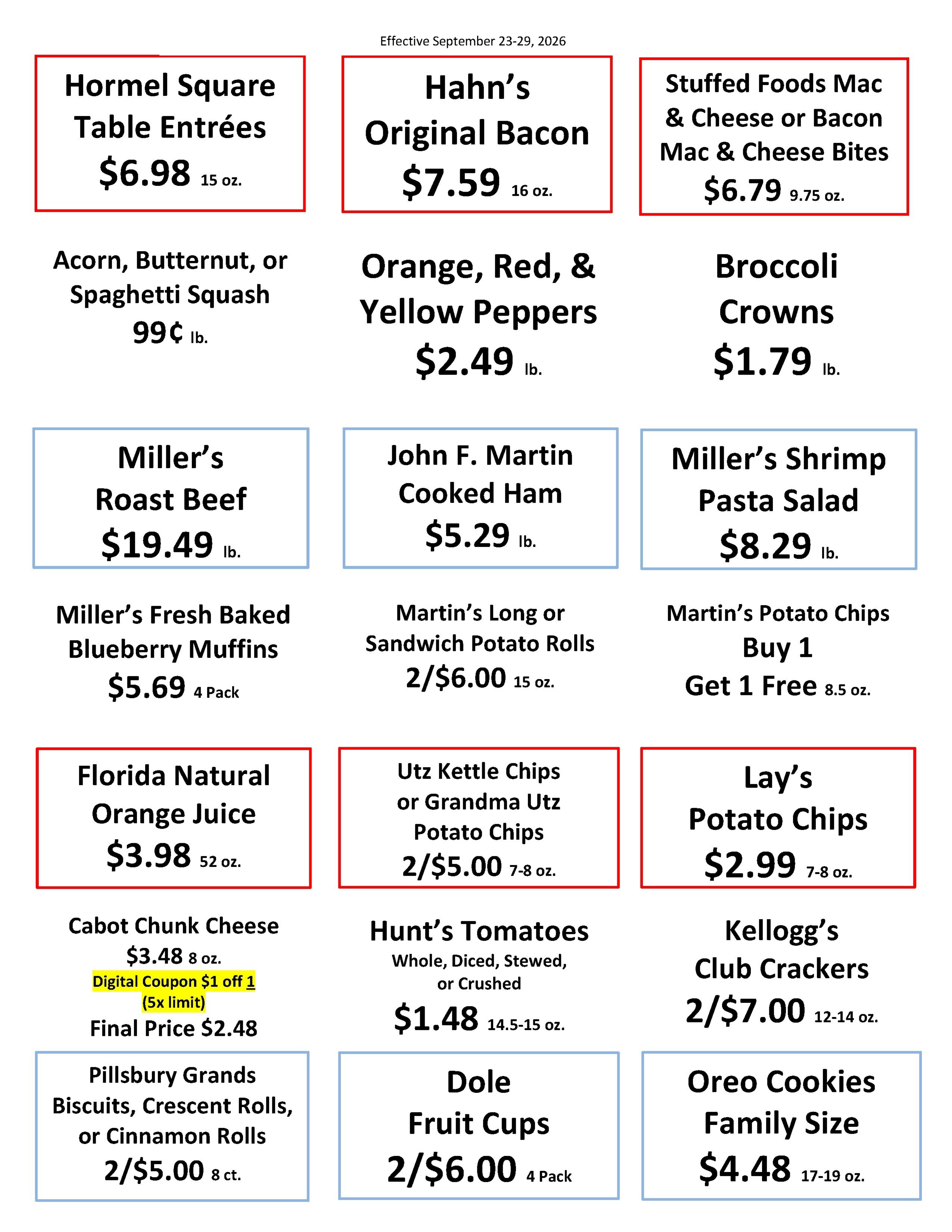 Miller's Food Market Weekly Ad September 23 - 29, 2026