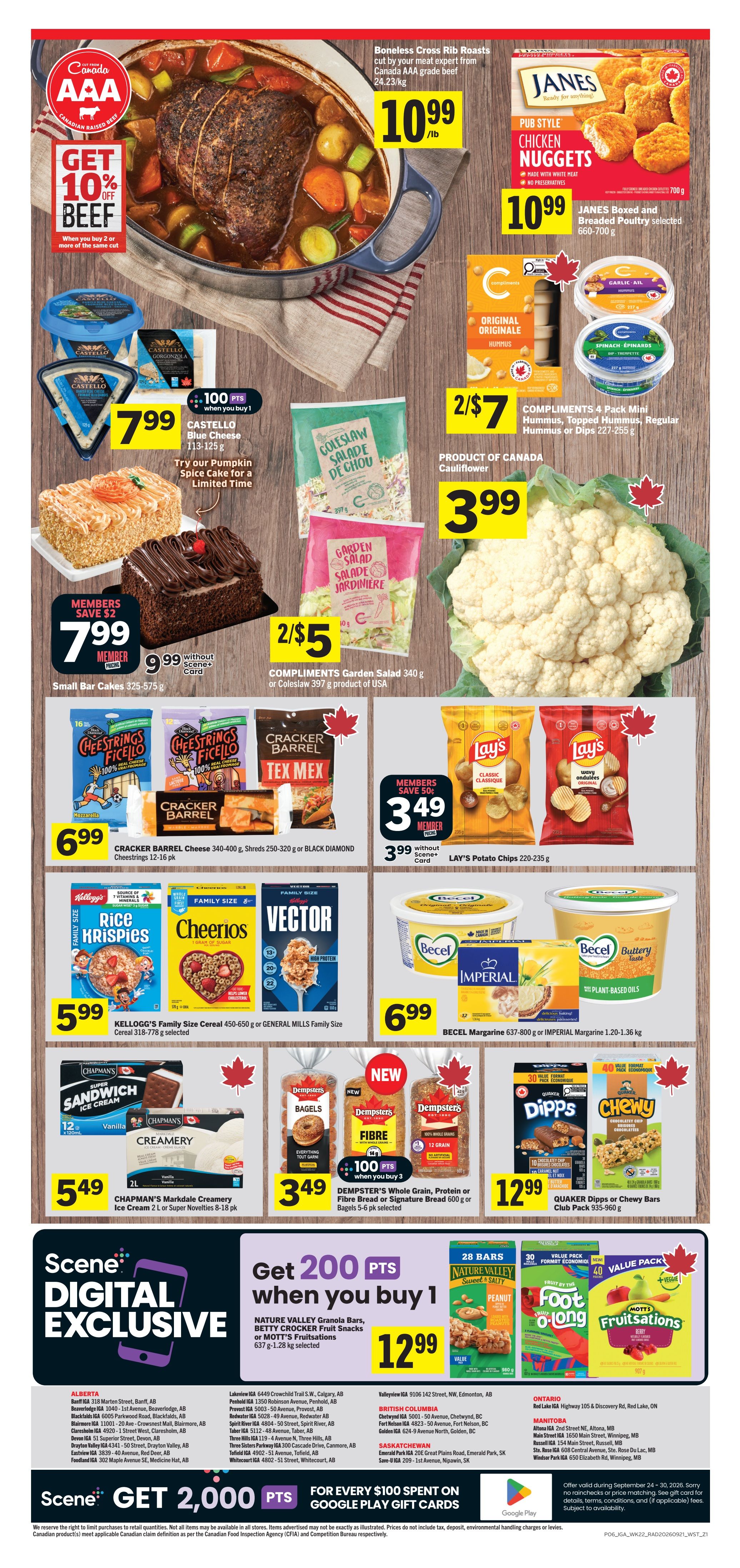 IGA (West) Flyer September 24 to 30