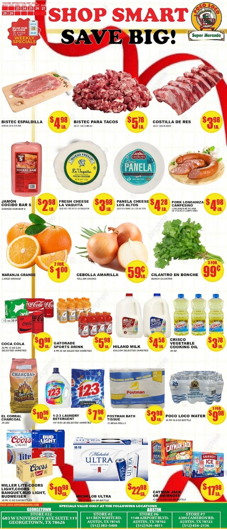 Poco Loco Supermercado (Austin and Georgetown, TX) Weekly Ad September 23 - 29, 2026