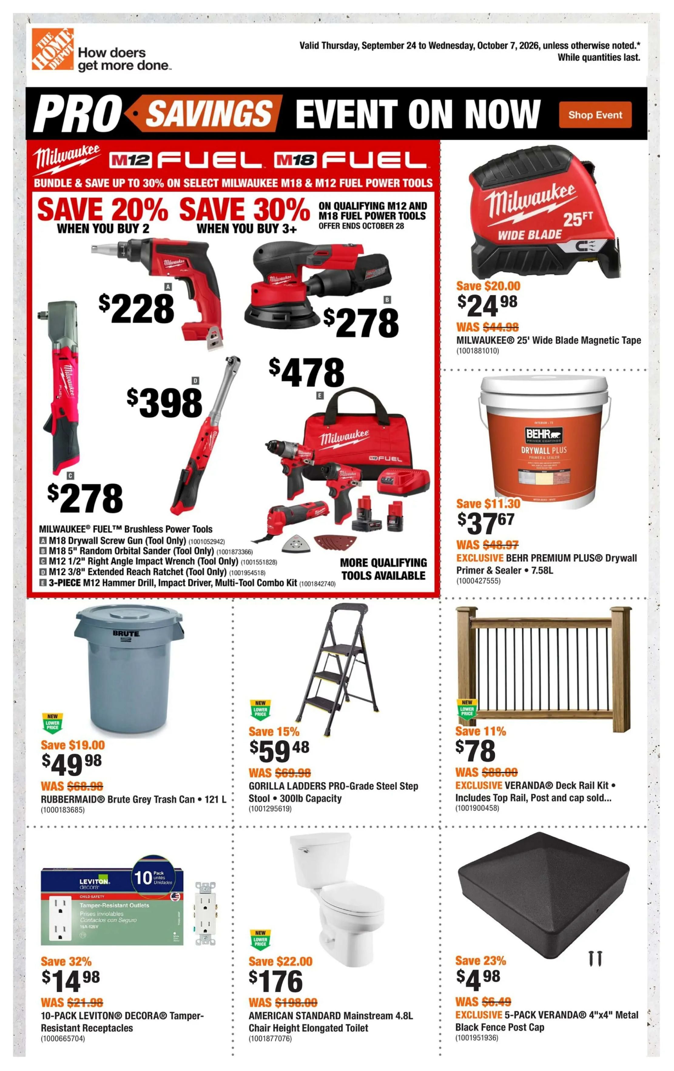Home Depot (BC) Flyer September 24 to October 7