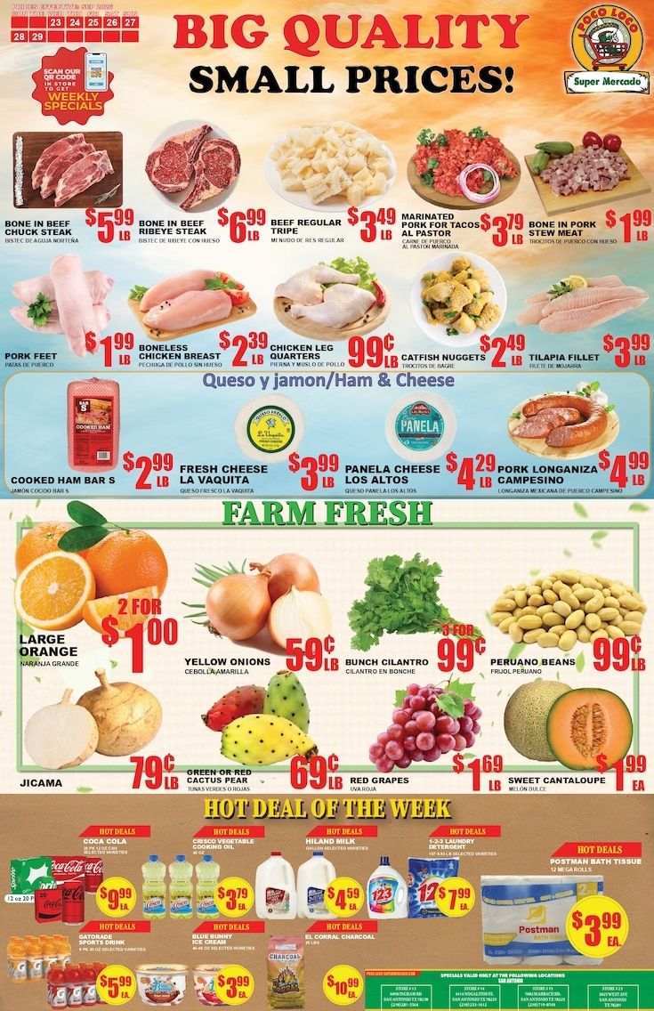 Poco Loco Supermercado (Texas) Weekly Ad September 23 - 29, 2026