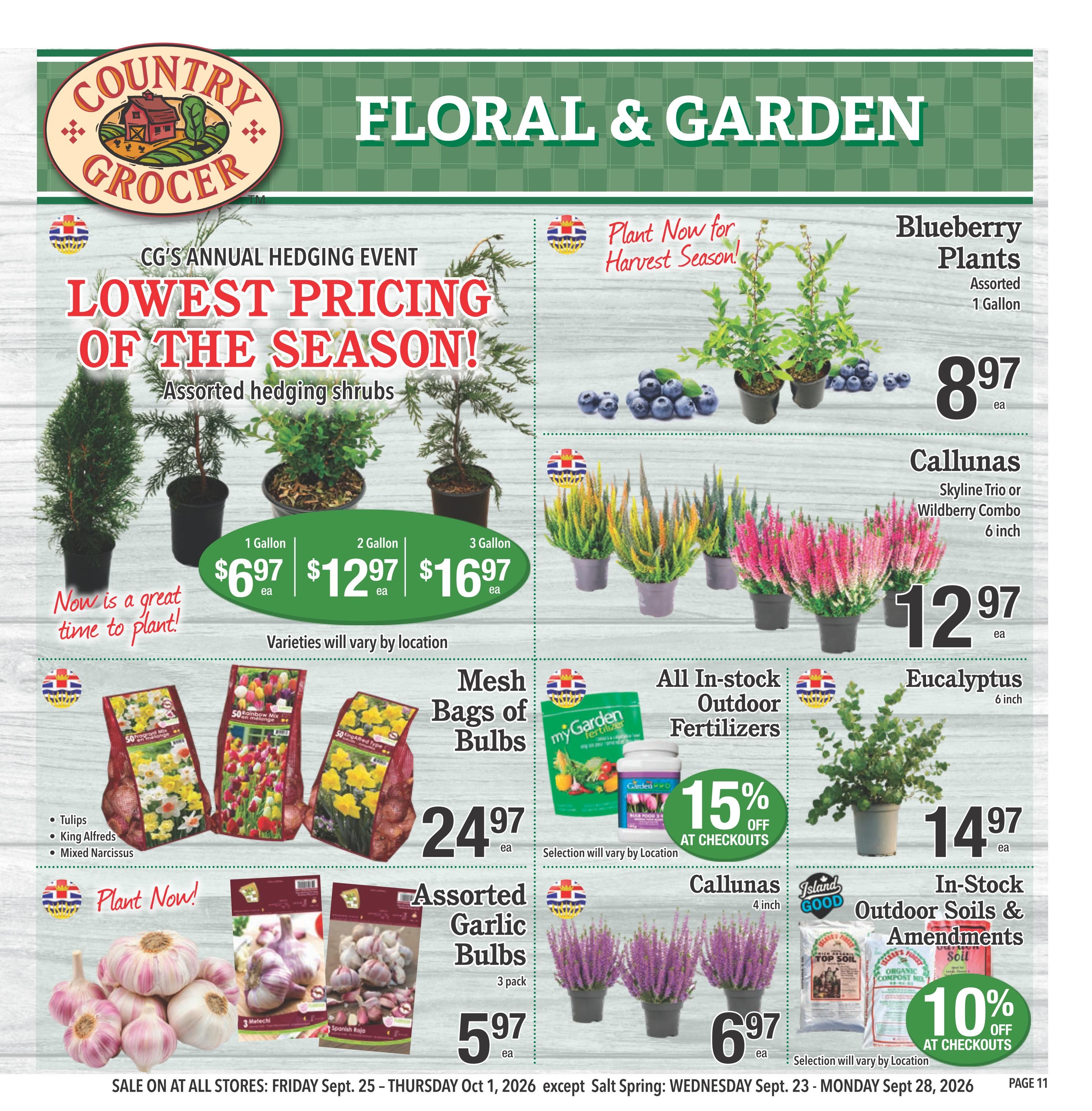 Country Grocer Flyer September 25 to October 1