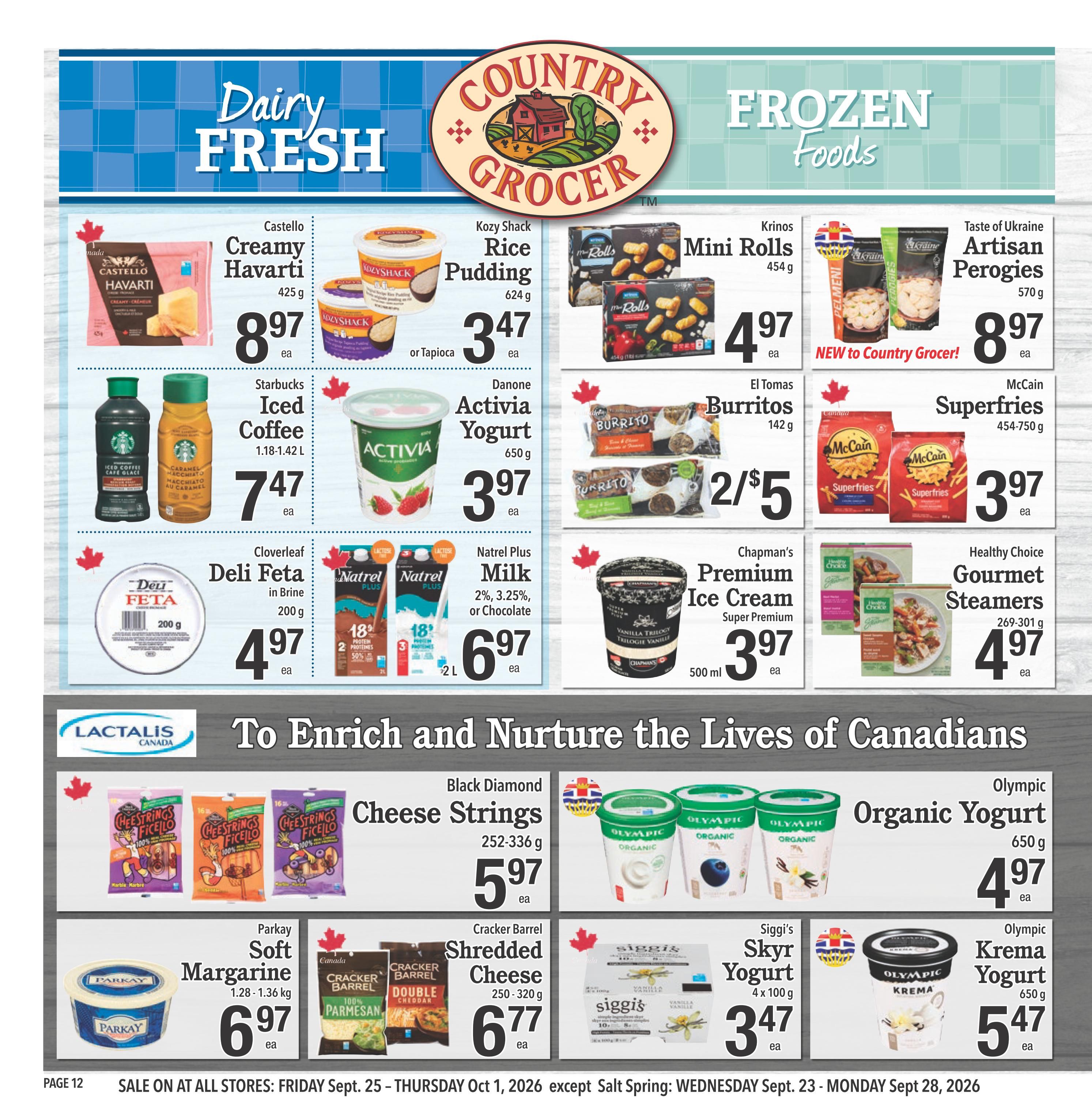 Country Grocer Flyer September 25 to October 1