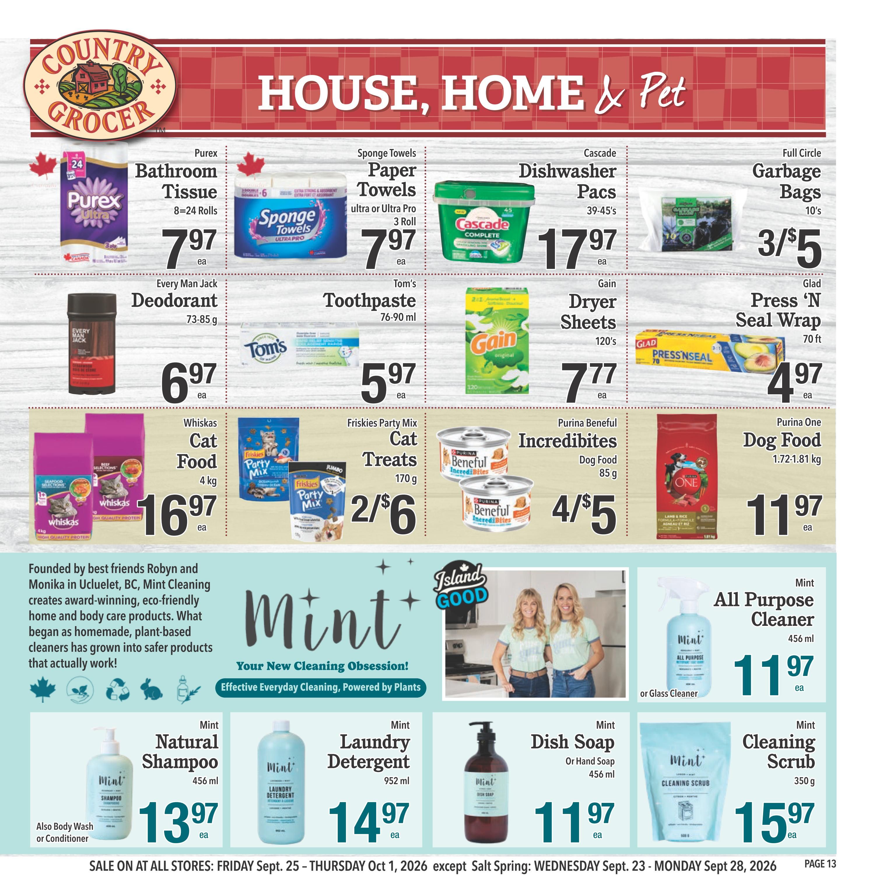 Country Grocer Flyer September 25 to October 1