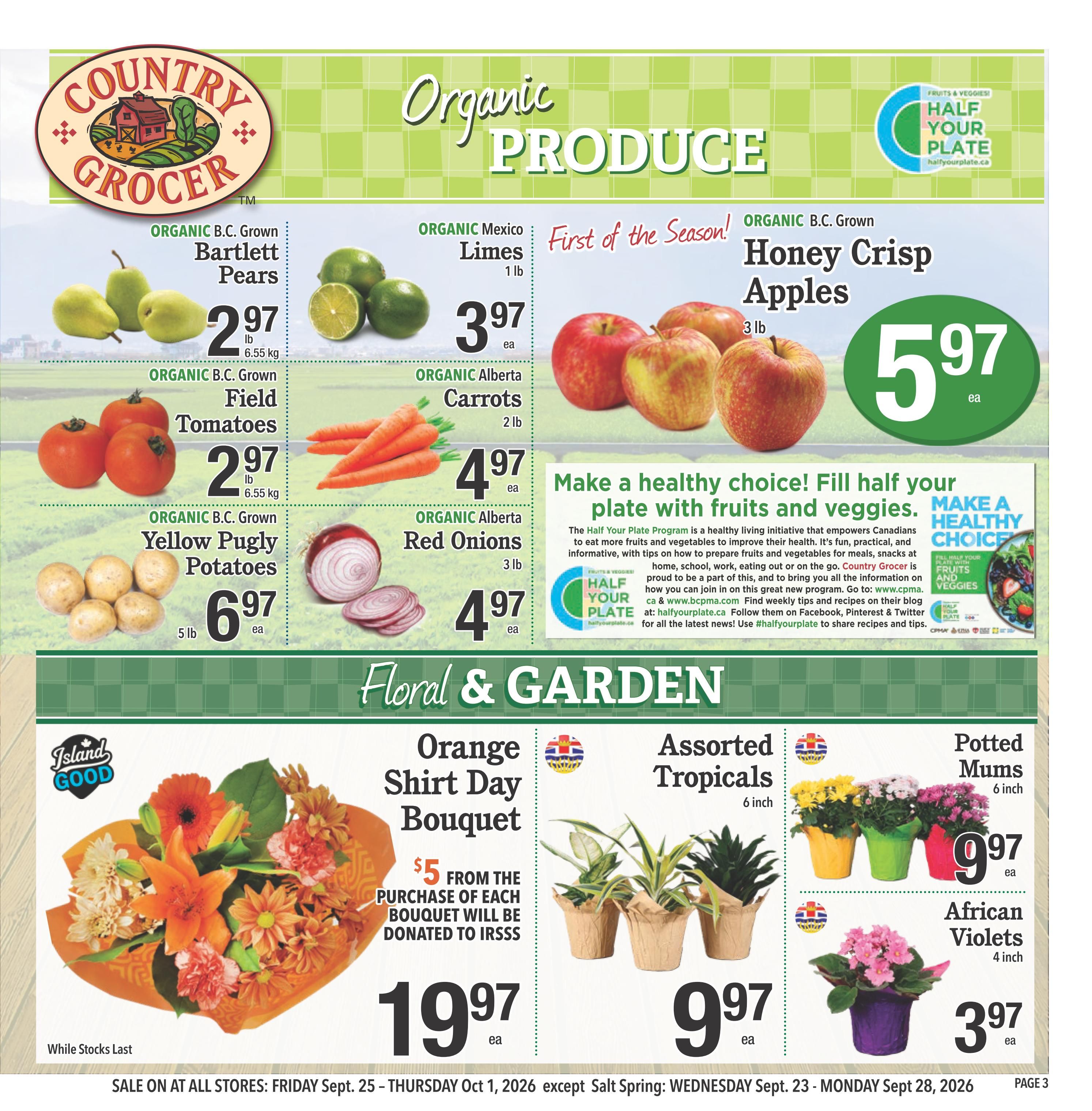 Country Grocer Flyer September 25 to October 1