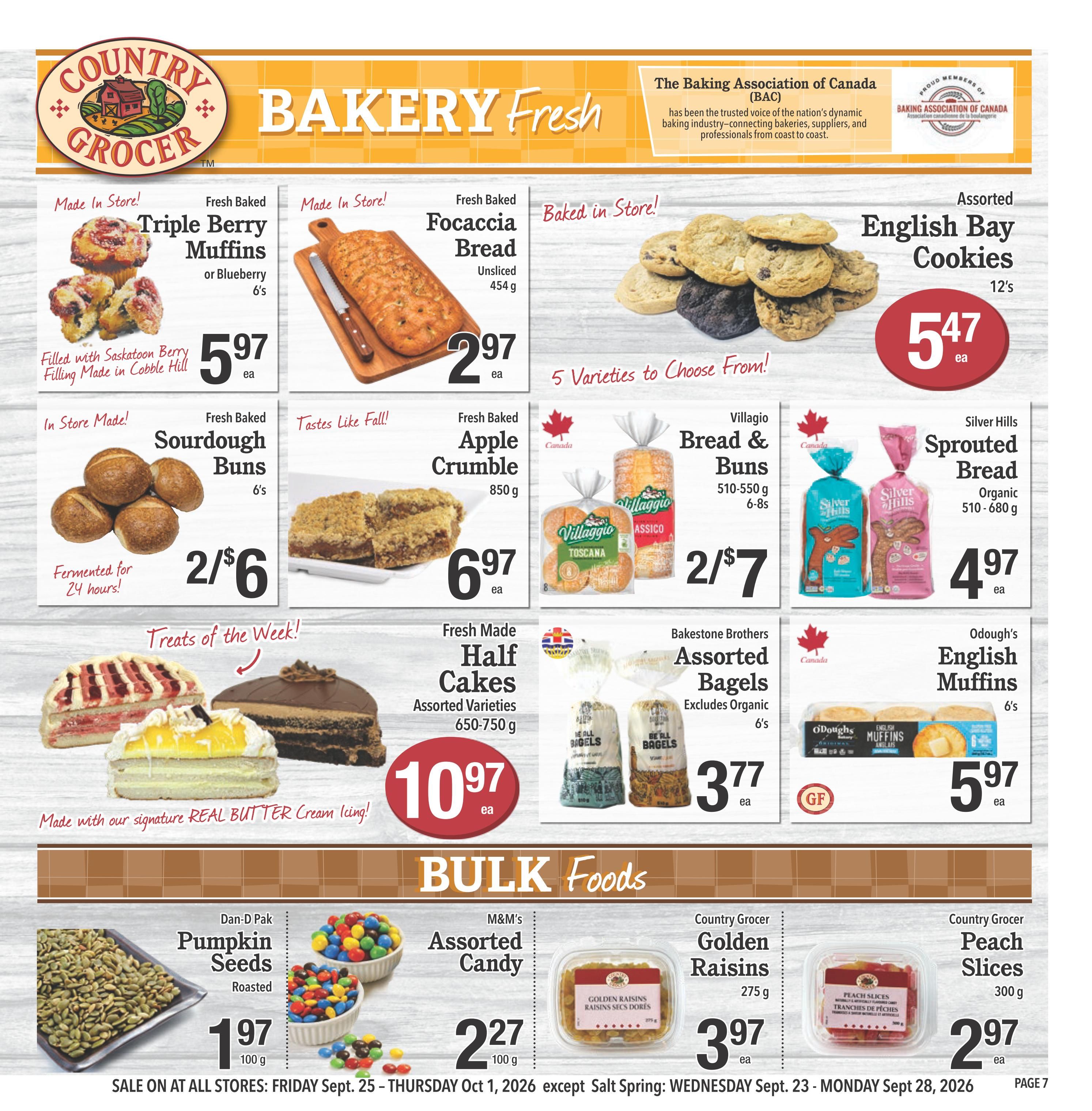 Country Grocer Flyer September 25 to October 1