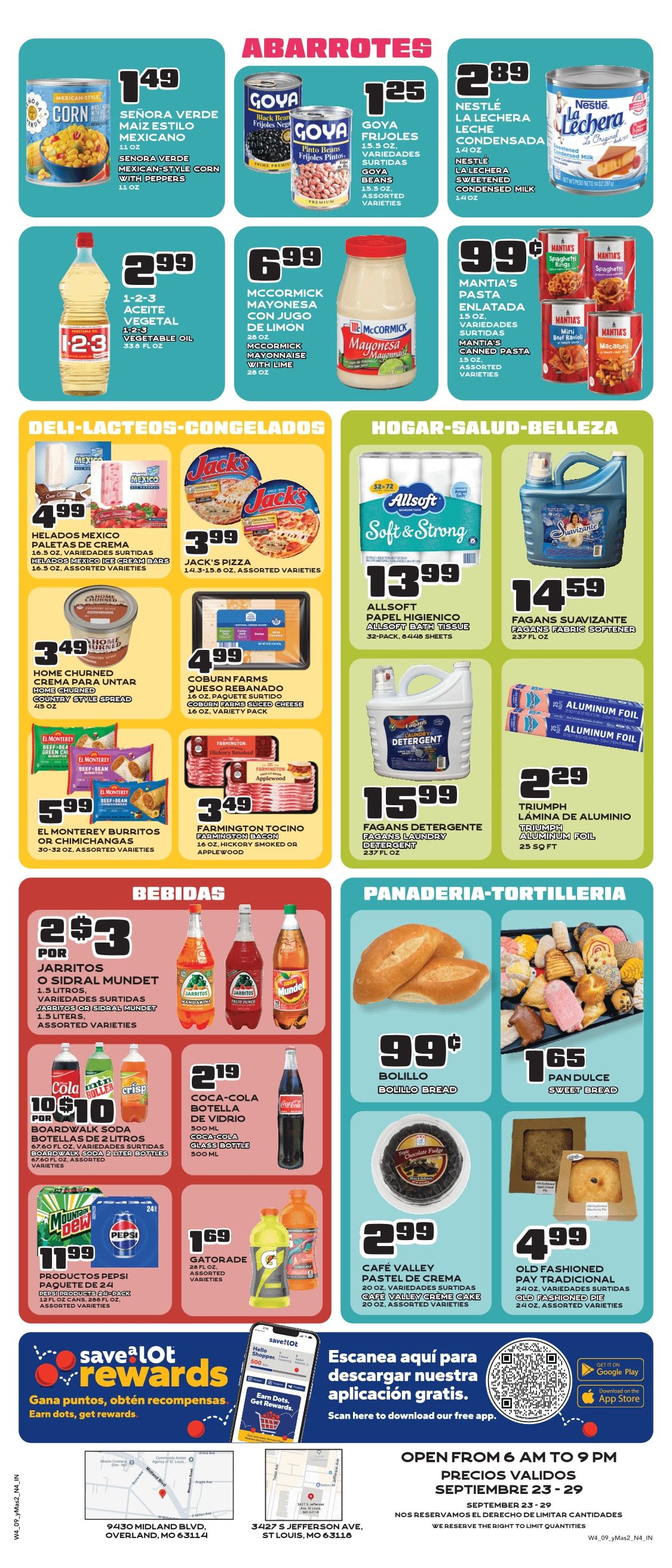 Save a Lot Food Stores (Overland and St. Louis, MO) Weekly Ad September 23 - 29, 2026
