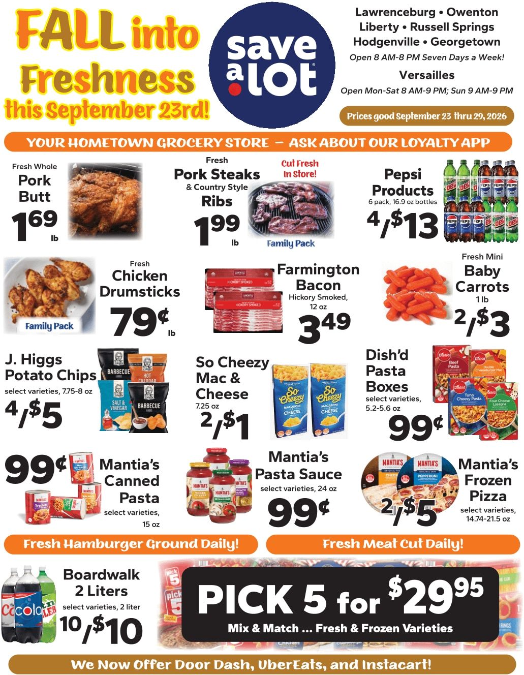Save a Lot Food Stores (Russell Springs, KY) Weekly Ad September 23 - 29, 2026