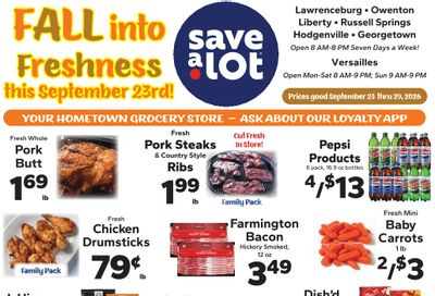 Save a Lot Food Stores (Russell Springs, KY) Weekly Ad September 23 - 29, 2026