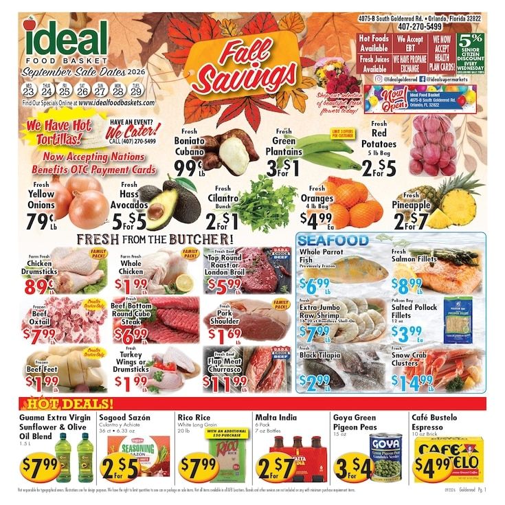 Ideal Food Basket (4075 South Goldenrod Road, Orlando, FL) Weekly Ad September 23 - 29, 2026