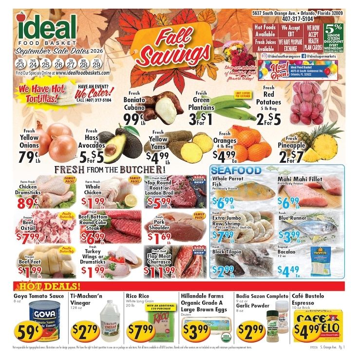 Ideal Food Basket (5637 South Orange Ave, Orlando, FL) Weekly Ad September 23 - 29, 2026