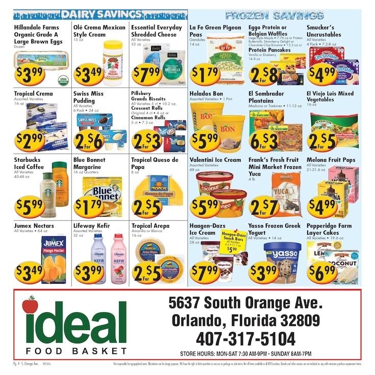 Ideal Food Basket (5637 South Orange Ave, Orlando, FL) Weekly Ad September 23 - 29, 2026