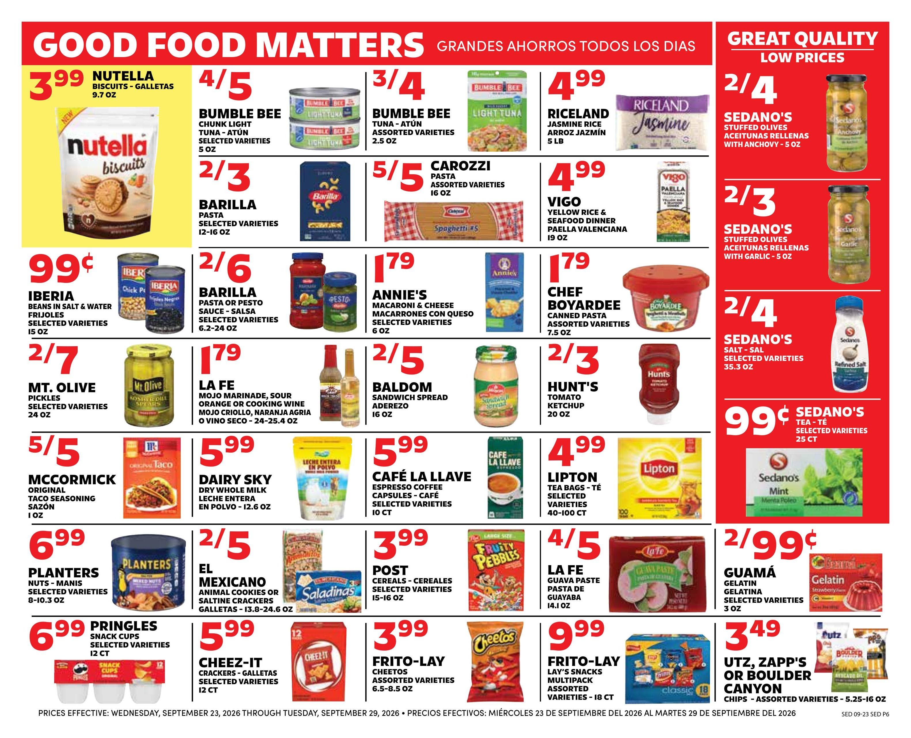 Sedano's Weekly Ad September 23 - 29, 2026