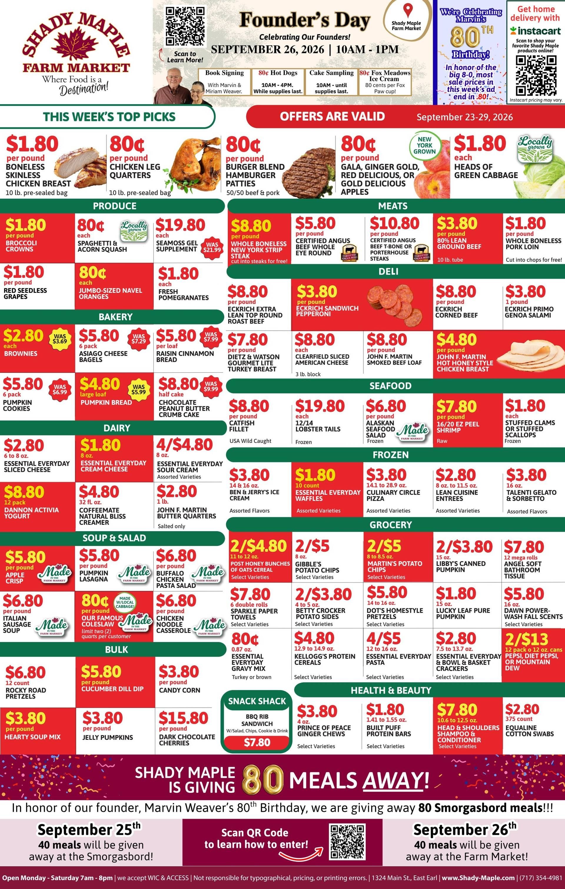Shady Maple Weekly Ad September 23 - 29, 2026