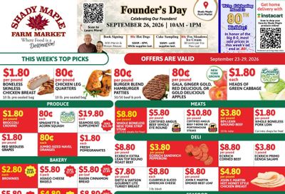 Shady Maple Weekly Ad September 23 - 29, 2026