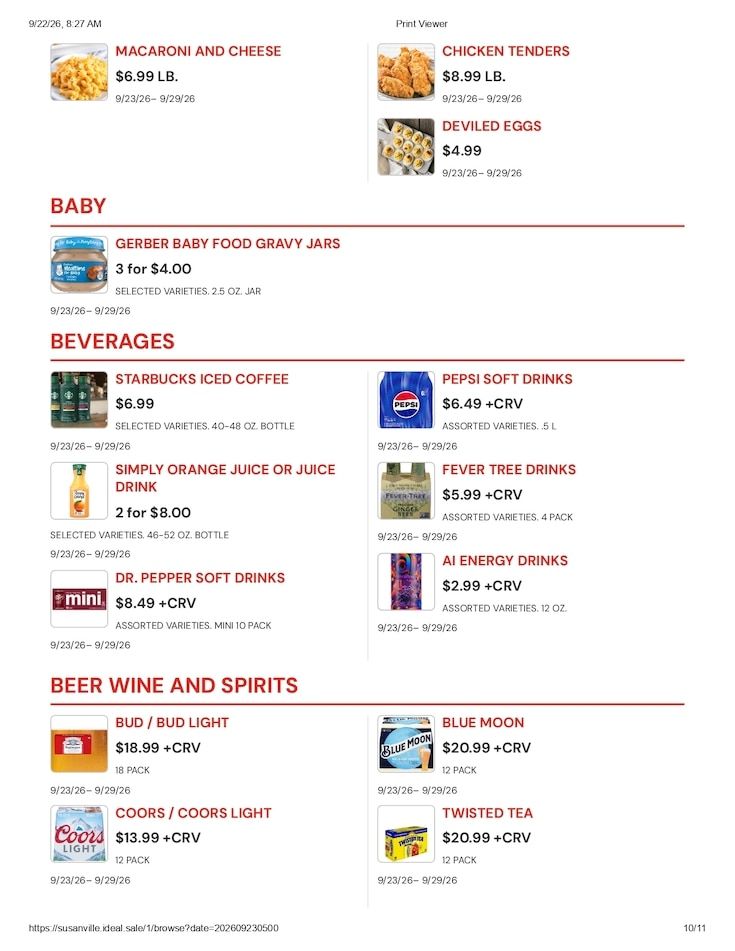 Susanville Supermarket IGA Weekly Ad September 23 - 29, 2026