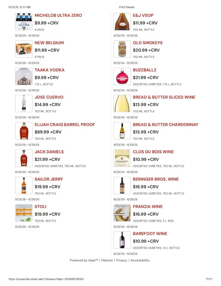 Susanville Supermarket IGA Weekly Ad September 23 - 29, 2026