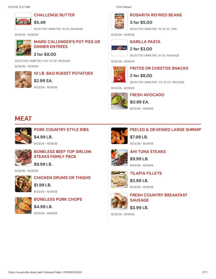 Susanville Supermarket IGA Weekly Ad September 23 - 29, 2026