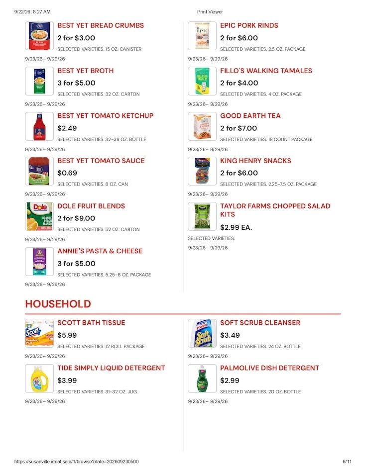 Susanville Supermarket IGA Weekly Ad September 23 - 29, 2026